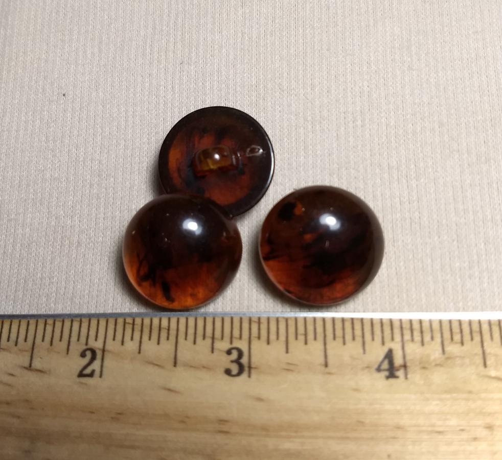 Button Halfball #Y1017 #Shank #Brown #Dome #Polyester  #10pc