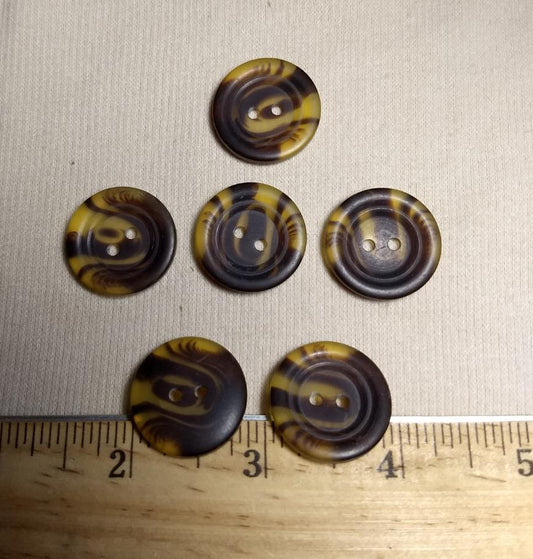 Button #21337 #2 Hole #Brown #Rim #Polyester #10pc