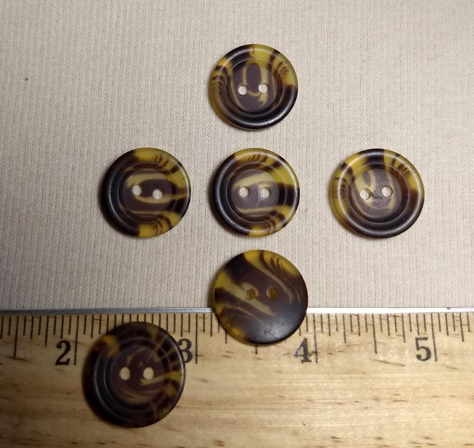 Button #21337 #2 Hole #Brown #Rim #Polyester #10pc