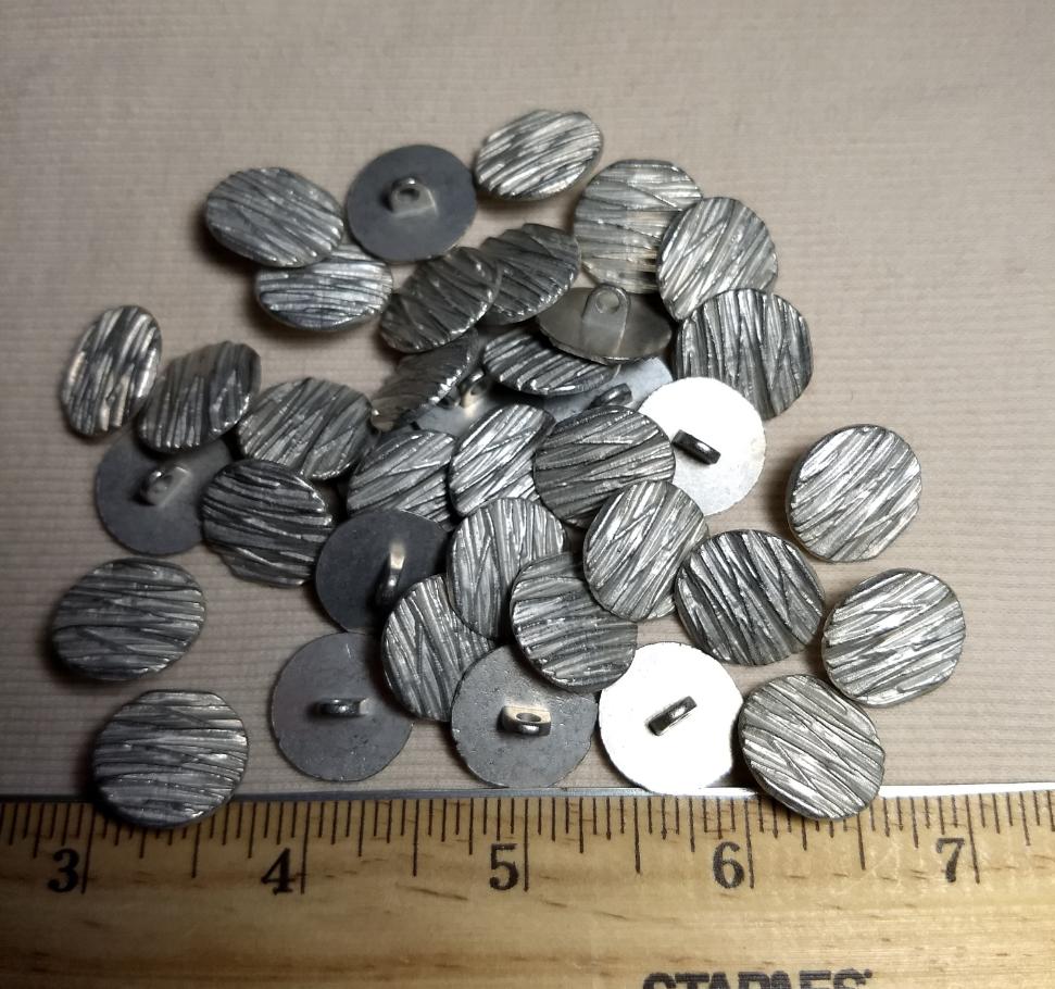 Button #3076 #Shank #Antique-Silver #Metal #10pc