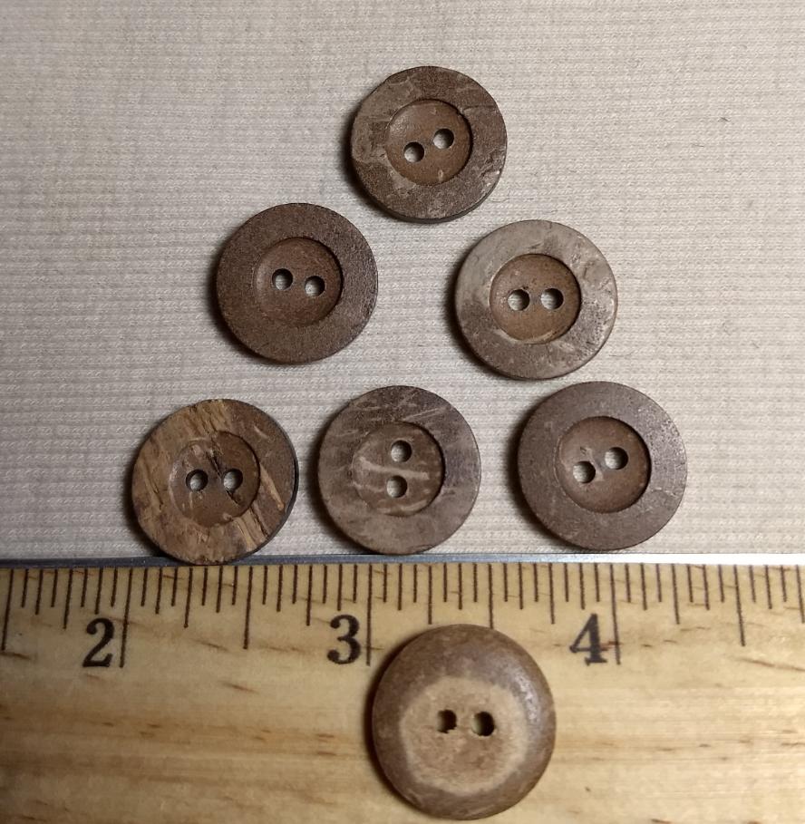 Button #26015 #PPC015 #2-Hole #Brown #Coconut #10pc