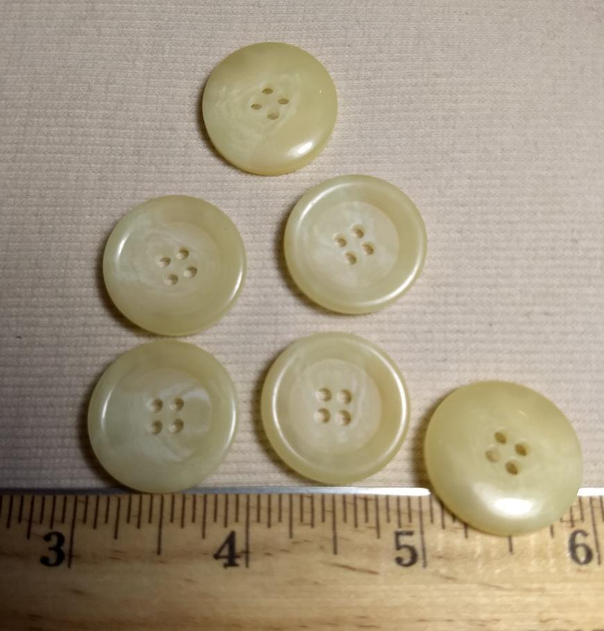 Button #4229 #4 Hole #Cream #Rim #Imitation #Horn #Polyester #10pc