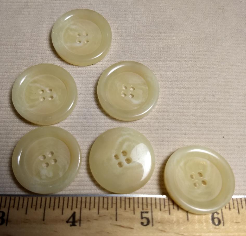 Button #4229 #4 Hole #Cream #Rim #Imitation #Horn #Polyester #10pc