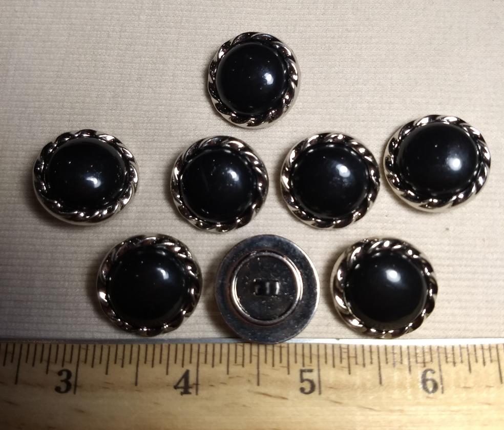 Button #1393  #Shank #Black #Rim #Nylon #10pc