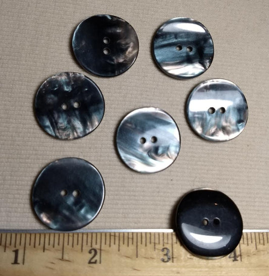 Button #23612 #2 Hole #Black #Imitation #Shell #10pc