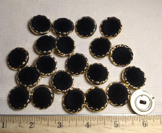 Button #JU0011 #Shank #Black #Rim #Abs #10pc