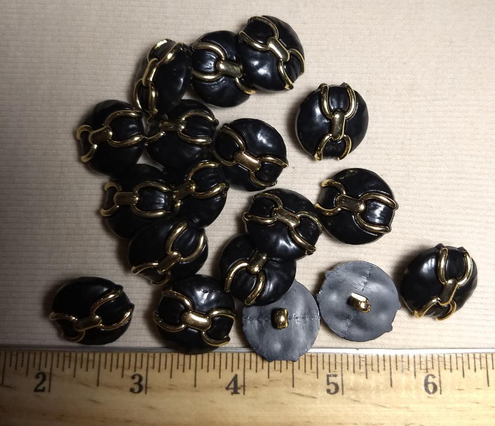 Button #1543 #Shank #Black #Nylon #10pc