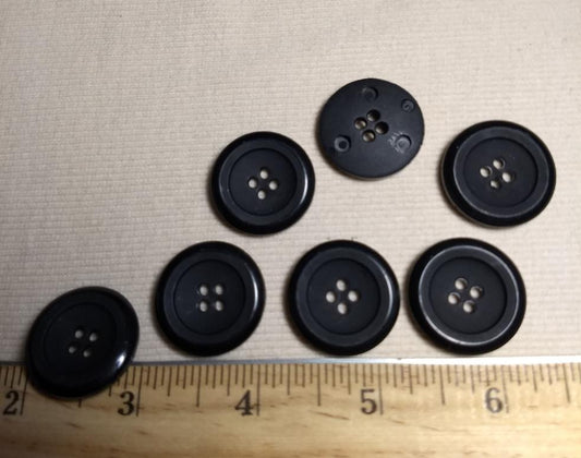 Button #K9165 #4 Hole #Black #Rim #Basic #Abs #10pc