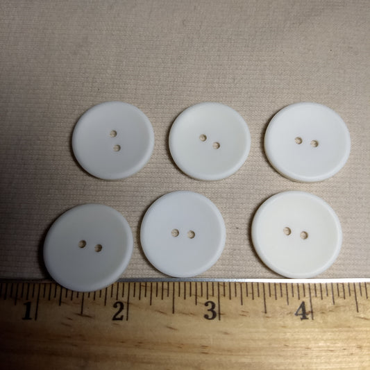 Button #P-Cup #2 Hole #White #Basic #Polyester #10pc