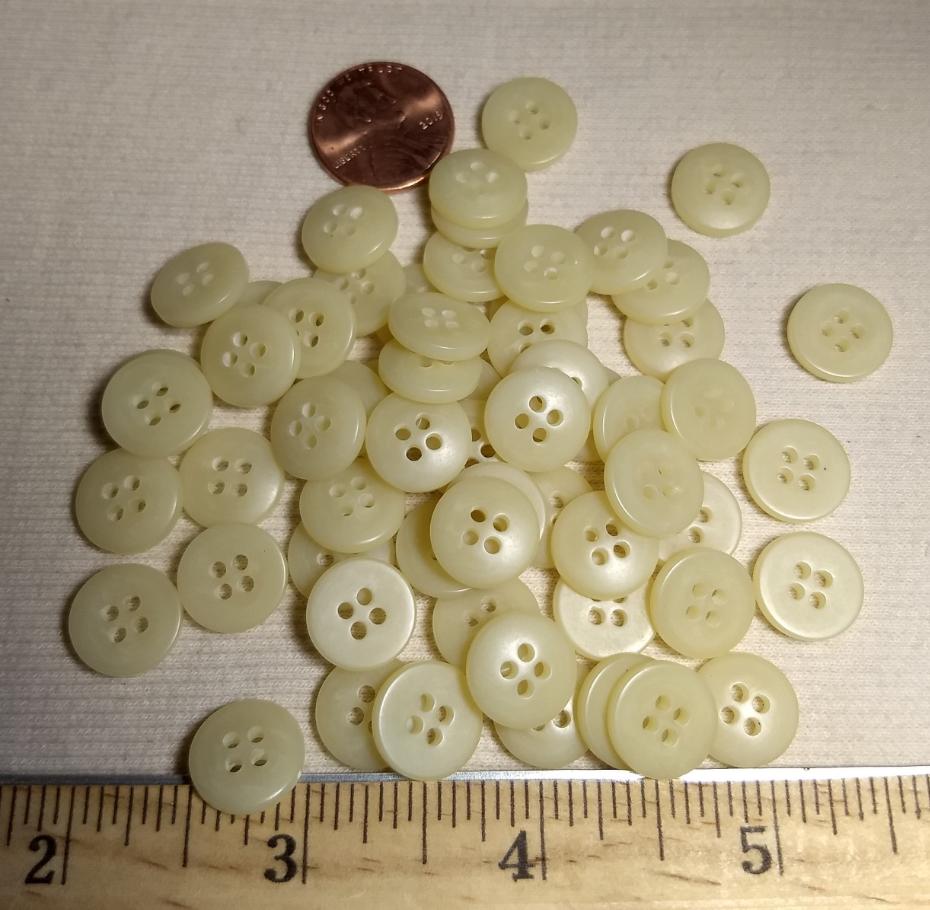 Button #3494 #4 Hole #Beige #Dome #Polyester #10pc