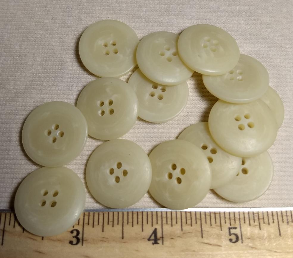 Button #3494 #4 Hole #Beige #Dome #Polyester #10pc