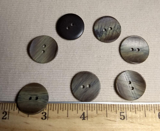 Button #94216 #2 Hole #Brown #Imitation #Shell #Polyester #10pc