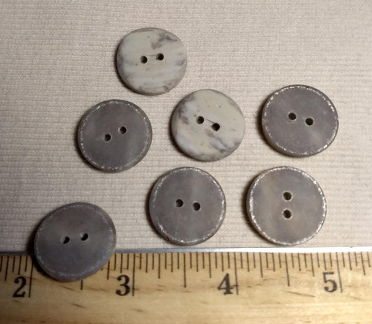 Button  #2531 #2-Hole #Imitation #Stone #Brown #Rim ##10pc