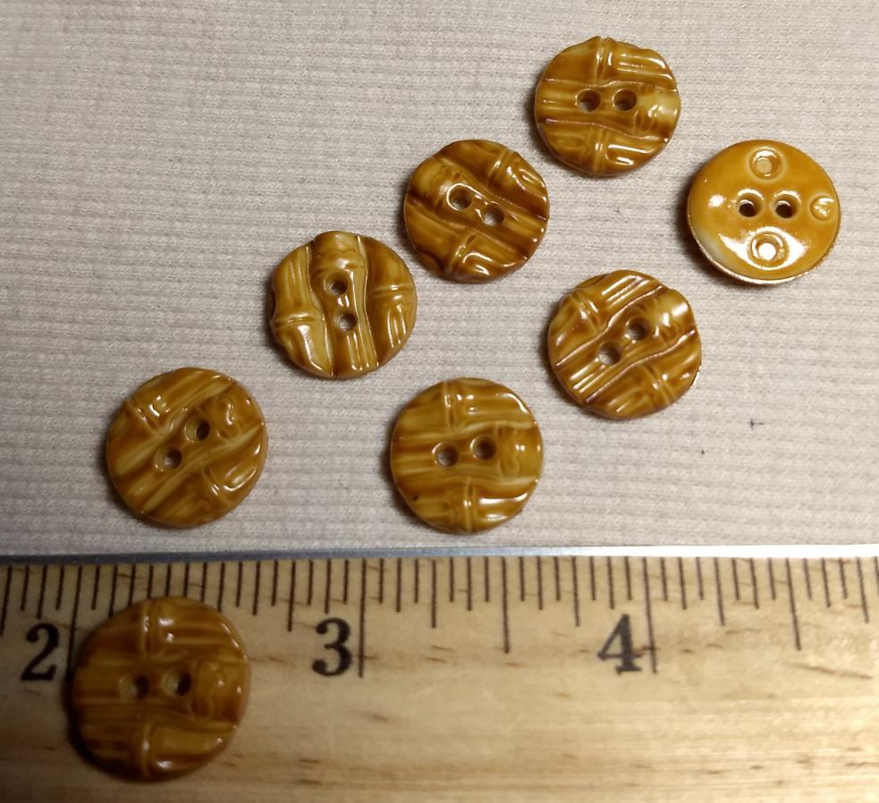 Button #Y1956 #2 Hole #Brown #Imitation #Bamboo #Abs #10pc