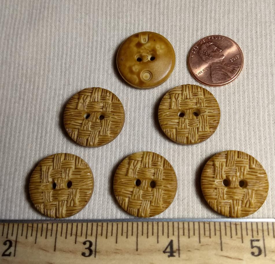 Button #17011-1-Bamboo #2 Hole #Brown #Abs #10pc