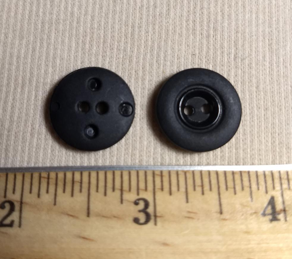 Button #9163 #2 Hole #Black #Nylon #10pc