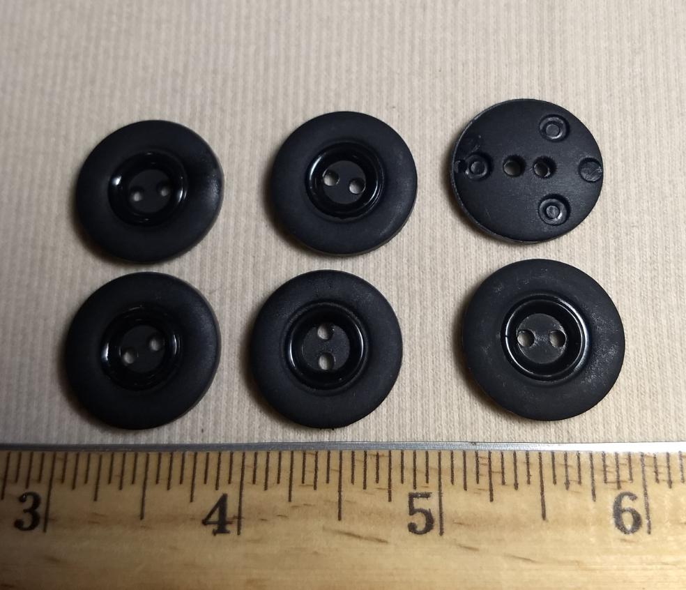 Button #9163 #2 Hole #Black #Nylon #10pc