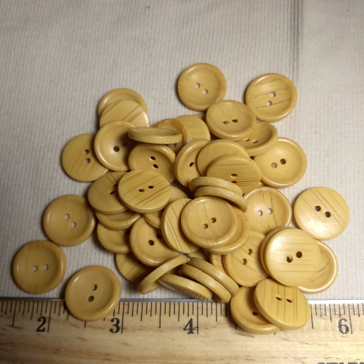 Button #20988 #2 Hole #Cream #Rim #Imitation #Wood  #Polyester #10pc