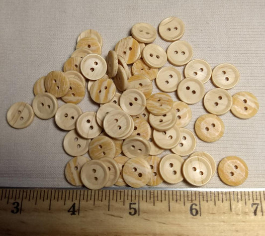 Button #20106 #2 Hole #Cream #Rim  #Imitation #Wood #10pc