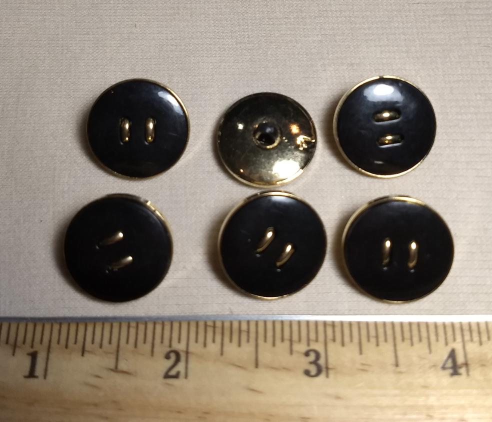 Button #Y2192 #Shank #Black #Gold #Rim #Abs #10pc