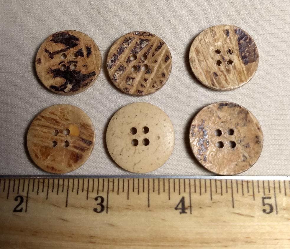 Button #26004A #4 Hole #Brown #Coconut #10pc