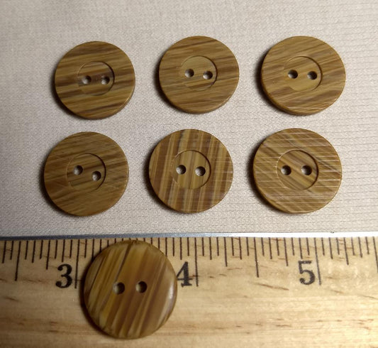 Button #C3040 #2 Hole #Brown #Rim #Imitation #Wood #Polyester #10pc