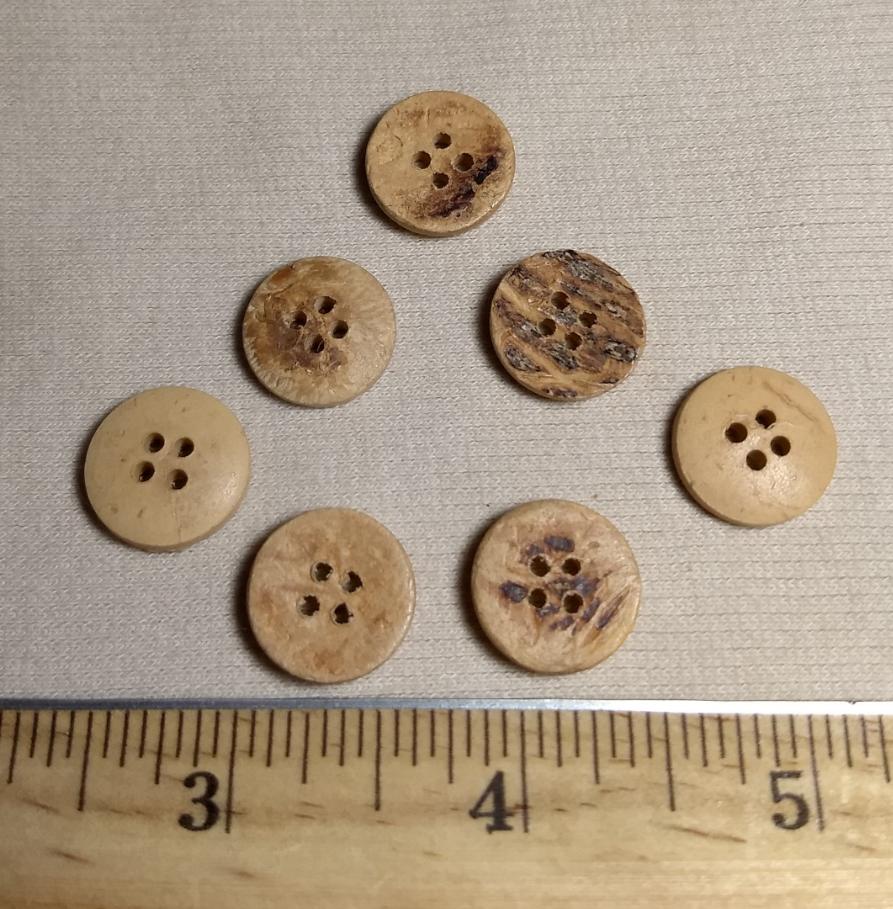 Button #26004A #4 Hole #Brown #Coconut #10pc