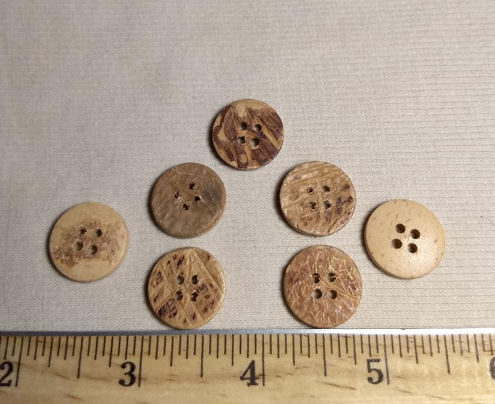 Button #26004A #4 Hole #Brown #Coconut #10pc