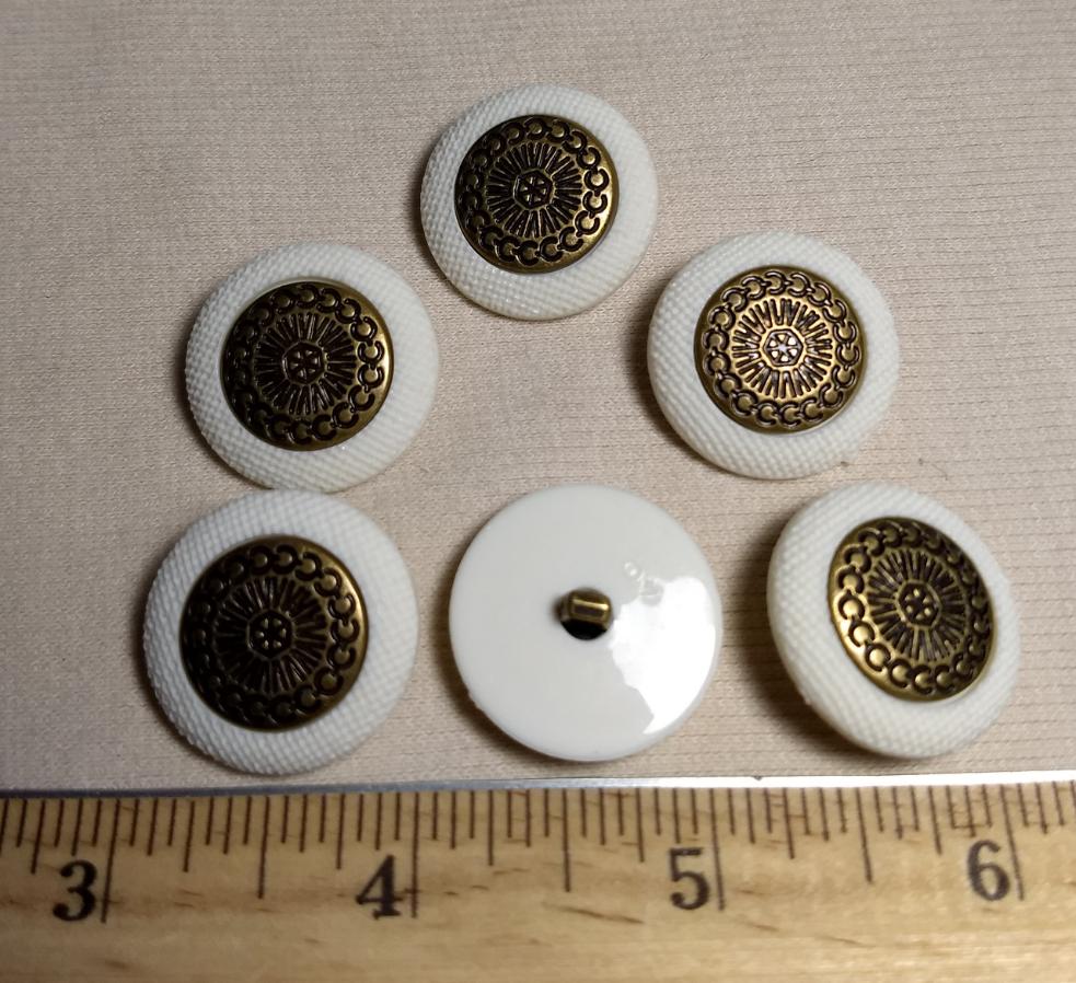 Button #CNJ139 #Shank #Antique-Gold #Rim #Abs #10pc