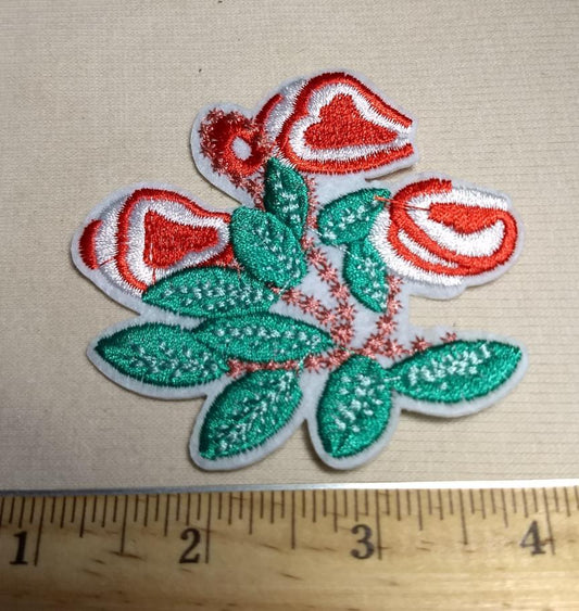 Applique #PK3030 #Red #Flower #Patch #1pc