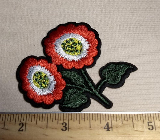 Applique #PK3033 #Red #Flower #Patch #1pc