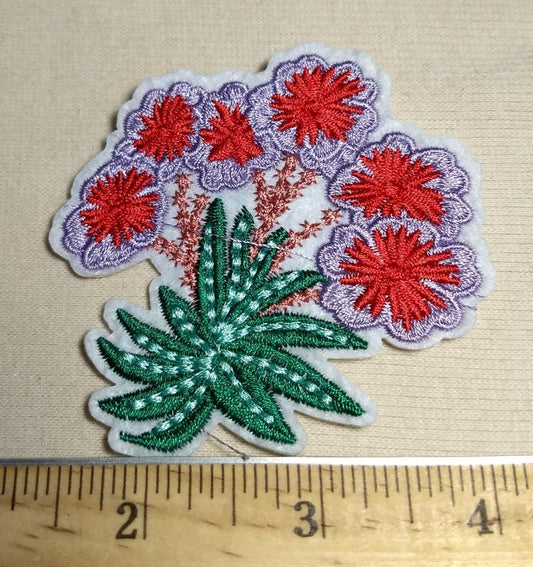 Applique #PK3032 #Red #Flower #Patch #1pc