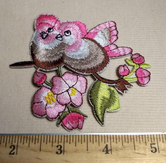 Applique #PK3029 #Pink #Bird #Animal #Patch #2pc