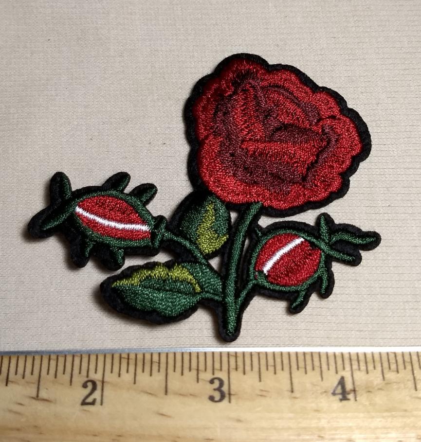 Applique #PK3035 #Red #Embroidery #Flower #Patch #2pc