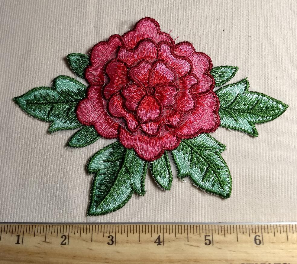 Applique #PAT4237 #Red #Embroidery #Flower #Patch #1pc