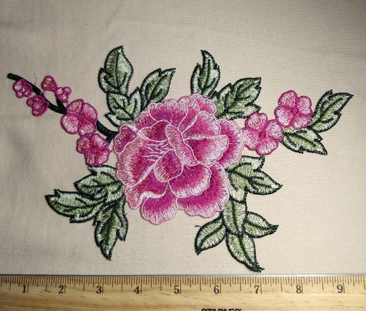 Applique #PAT201 #Pink #Embroidery #Flower #Patch #1pc