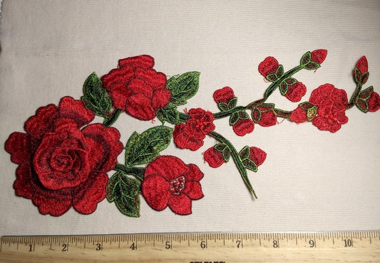 Applique #TH0327R #Red #Embroidery #Flower #Patch #1PC