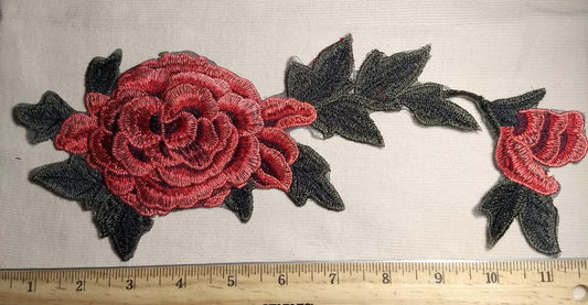 Applique #PKFL110221-4 #Red #Embroidery #Flower #Patch #1pc