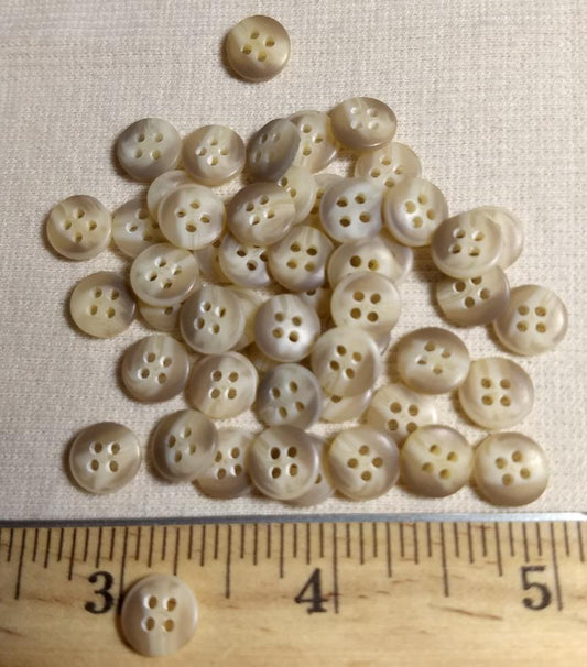 Button #20690 #4 Hole #Brown #Imitation #Horn #Polyester #10pc