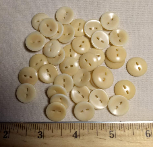 Button #Corozo #2 Hole #Cream #Polyester #10pc