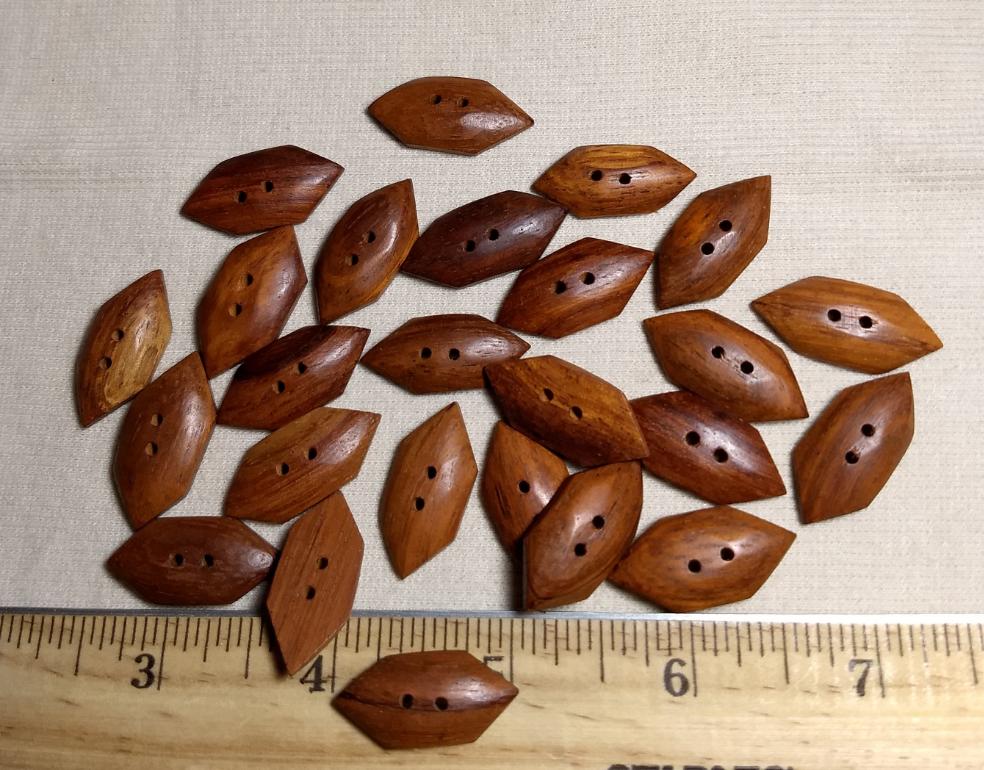 Button #Nugget-05 #2 Hole #Brown #Wood #10pc