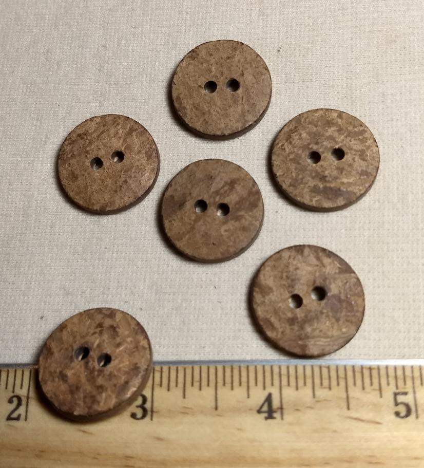Button #Coconut #2 Hole #Brown #Wood #10pc