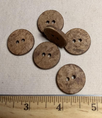 Button #Coconut #2 Hole #Brown #Wood #10pc