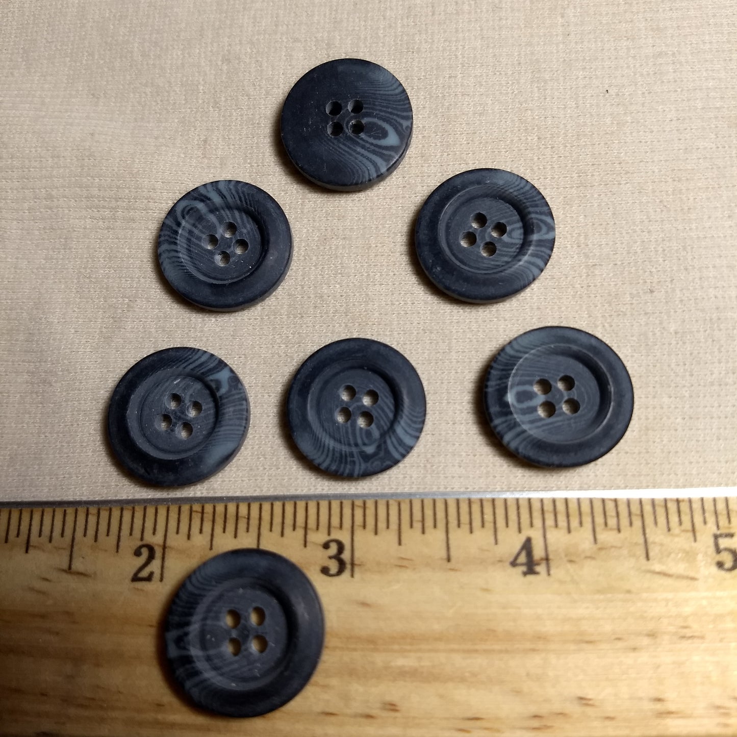 Button #Flander #618D #4 Hole #Blue #Rim #Imitation #Horn #10pc