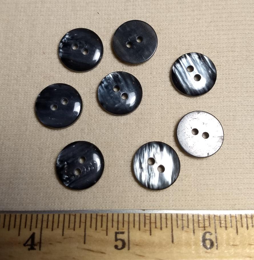 Button #252 #2 Hole #Black #Polyester #10pc