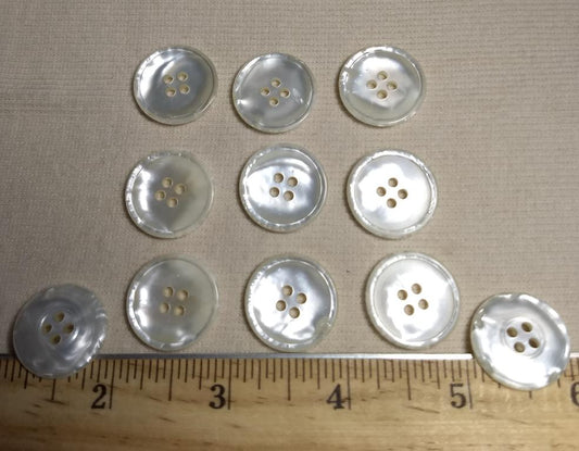 Button #1486 #4 Hole #Pearl #Rim #Polyester #10pc