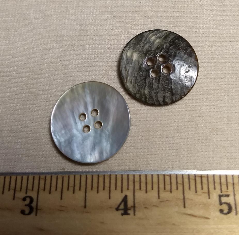 Button #Mother-Of-Pearl #4 Hole #Grey #Shell #10pc