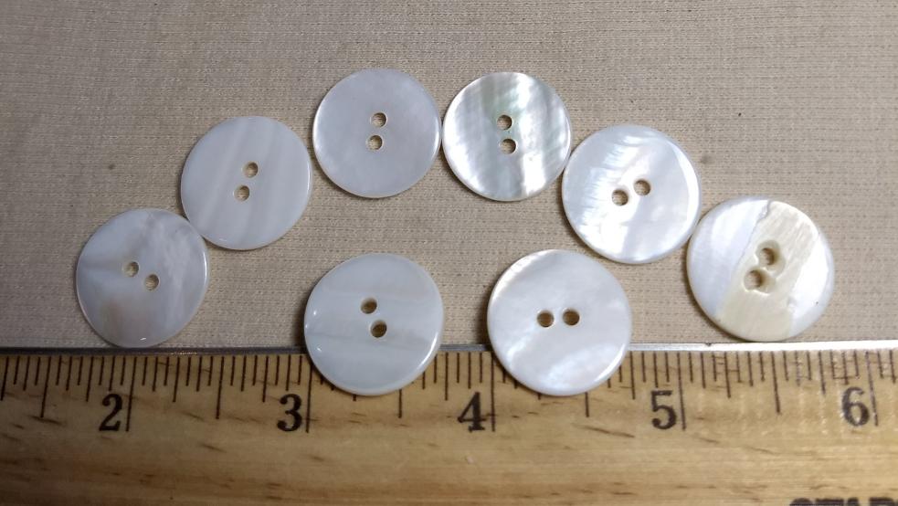 Button #River-Shell #2 Hole #White #Shell #10pc