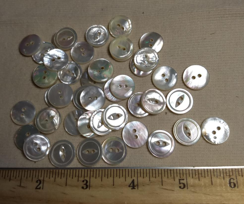 Button Fisheye #Mother-Of-Pearl #2 Hole #Rim #Shell #10pc