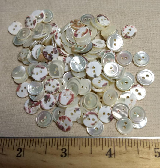 Button #Trochus #2 Hole #Pearl #Rim #Shell #10pc